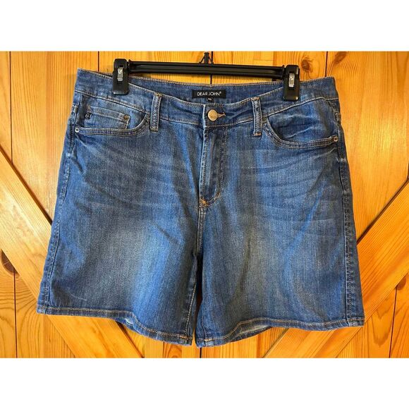 Dear John Medium Wash Distressed Denim Shorts Stretch Size 30 (8719) - Picture 1 of 5